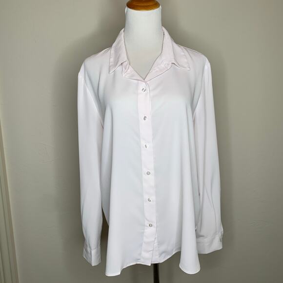 Mango Pale Pink Chiffon Blouse Sz 10 - Picture 1 of 10